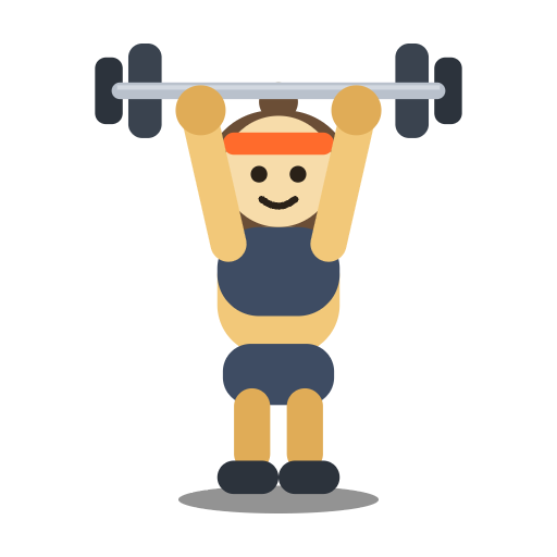 Lifty, the Gym Journal mascot, mid overhead press with a barbell.