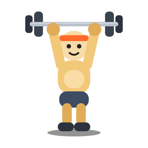 Lifty in his second look, mid overhead press with a barbell.